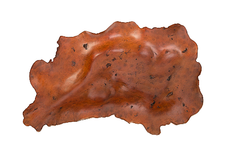 Burled Faux Rosewood Oblong Bowl