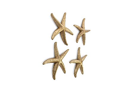 Starfish Gold Leaf, Set of 4, SM