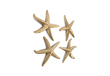 Starfish Medium Gold Wall Sculpture Set