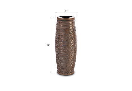 Spun Wire Vase Bronze