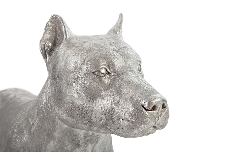 Silver Pit Bull Sculpture