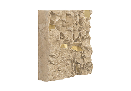 Rubble Wall Tile Brass Accents