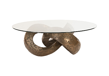 Trifoil Coffee Table Bronze w/ Glass