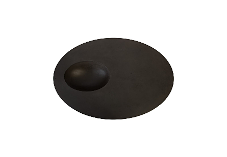 Indent Coffee Table Oval, Black