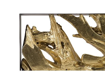 Cast Root Framed Console Table Resin, Gold Leaf, LG