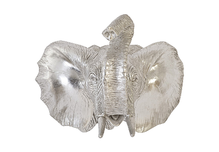 Elephant Wall Art Resin, Silver Leaf
