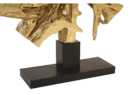 Cast Teak Root Gold Sculpture