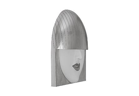 Fashion Faces Large Smile Silver Wall Art