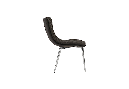 Cayman Dining Chair Black, Stainless Steel Legs