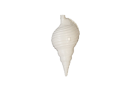 Triton Shell Wall Art Pearl White and Gold Leaf