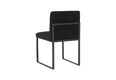 Frozen Dining Chair Black Velvet Fabric, Matte Black Metal Frame