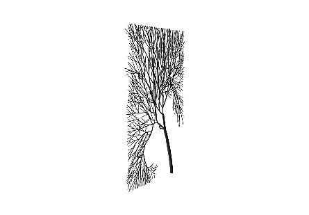 Wire Tree Wall Art Rectangular, Metal, Black