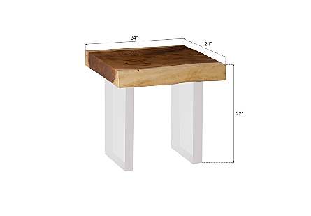 Floating Side Table Natural, Acrylic Legs