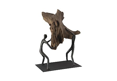 Atlas Balancing Wood Sculpture