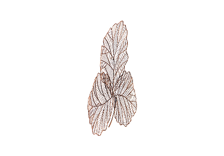 Small Tri Leaf Copper Wall Art
