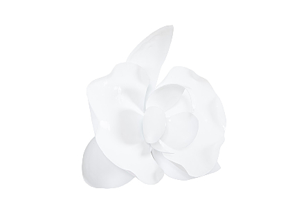 Orchid Flower Wall Decor White, Metal