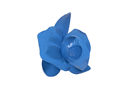 Orchid Flower Wall Decor Blue, Metal