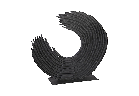 Swoop Tabletop Sculpture, Black Wood Large