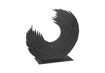 Swoop Tabletop Sculpture, Black Wood Small