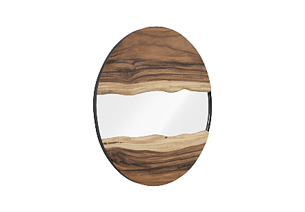 River Mirror, Natural Round