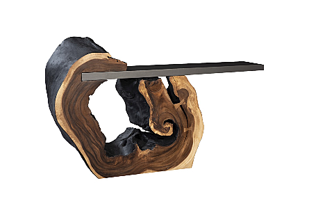 Cantilevered Console Table Burnt Edge