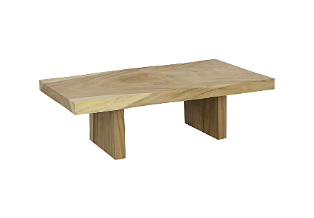 Origins Dining Table Live Edge, Natural, Brushed Stainless Steel Legs