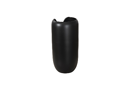 Interval Small Black Wood Vase