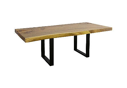 Origins Dining Table Straight Edge, Natural, Satin Black Legs