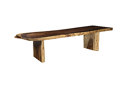 Origins Dining Table, Live Edge Natural, Wood Legs