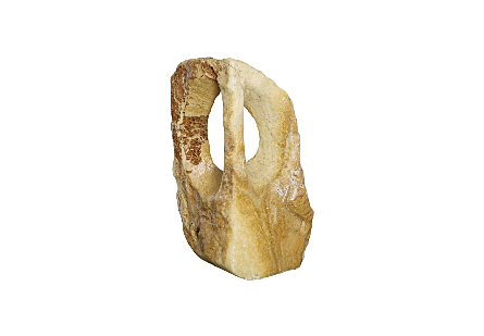 Stone Sculpture Single Hole, Polished Brown