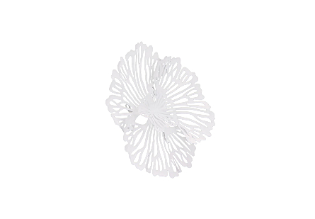 Flower Wall Art Extra Small, White, Metal