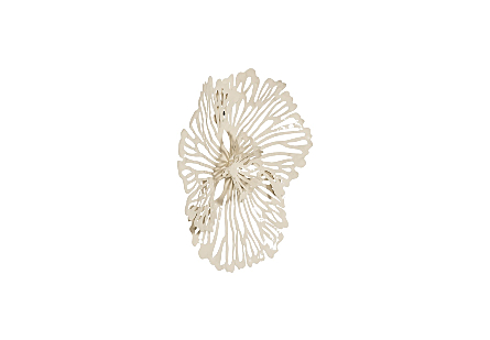 Flower Wall Art Extra Small, Ivory, Metal