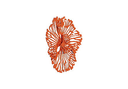 Flower Wall Art Extra Small, Coral, Metal
