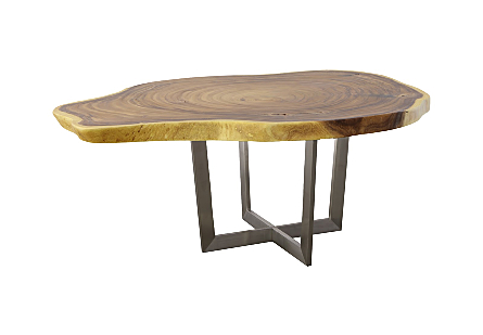 Origins Dining Table Freeform, Natural, Brushed Stainless Steel Base