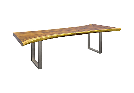 Origins Dining Table Live Edge, Natural, Stain Steel Legs