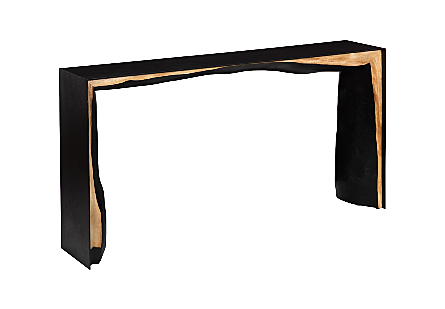 Framed Waterfall Console Table Natural, Iron
