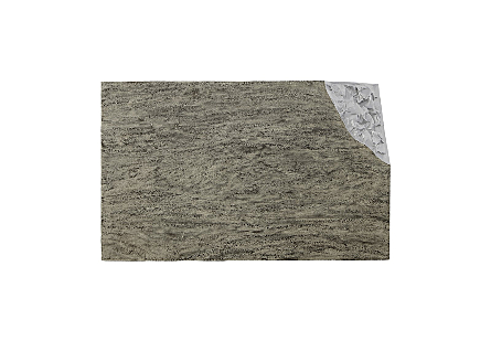 Chiseled Coffee Table Gray Stone, Silver