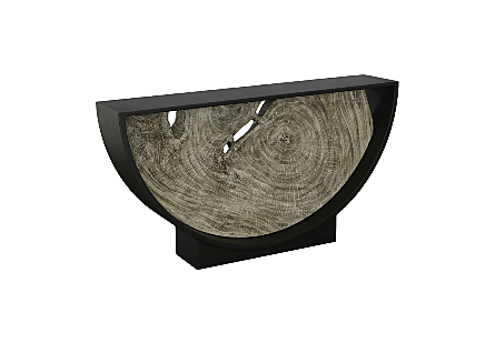 Framed Arc Console Table Gray Stone