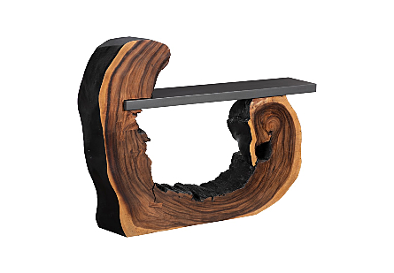 Cantilevered Console Table Charred