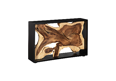 Framed Console Table Natural, Wood Frame