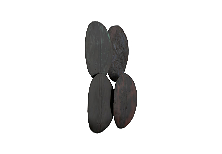 Reclaimed Oil Drum Wall Disc Individual Pieces, Assorted Colors and Depths