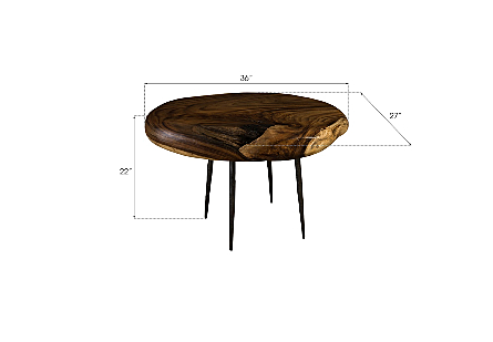 Skipping Stone Side Table Forged Legs