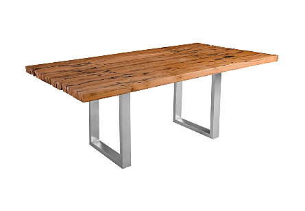 Rail Dining Table Brushed SS Legs