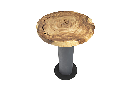Concrete Bar Table Chamcha Wood Top
