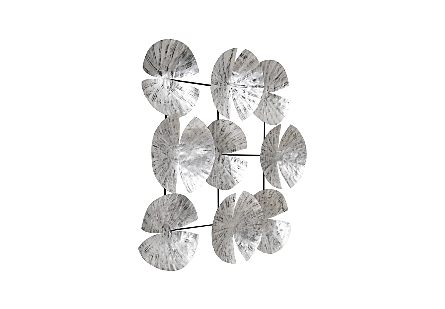 Ginkgo Leaf Wall Art 9 Leaves, Silver