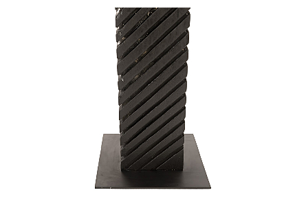Black Wood Slant Abstract Sculpture