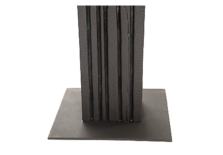 Black Wood Linear Abstract Sculpture