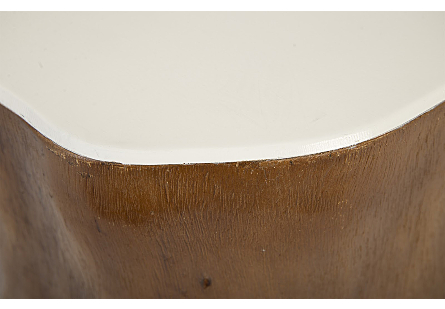 Curved White-Topped Side Table