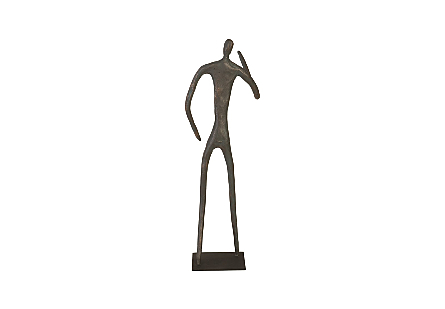 Abstract Figure on Metal Base Bronze Finish, Elbow Bent