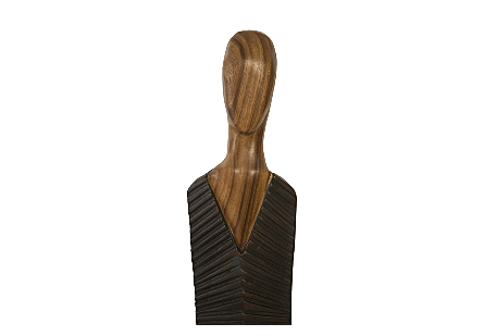 Vested Male Sculpture Medium, Chamcha, Natural, Black, Copper